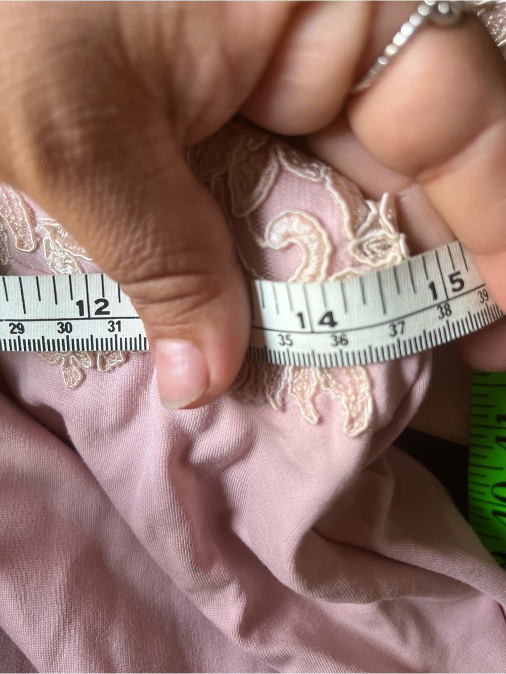 Blush Pink Lace-Trim Maxi Evening Dress - Picture 10 of 12